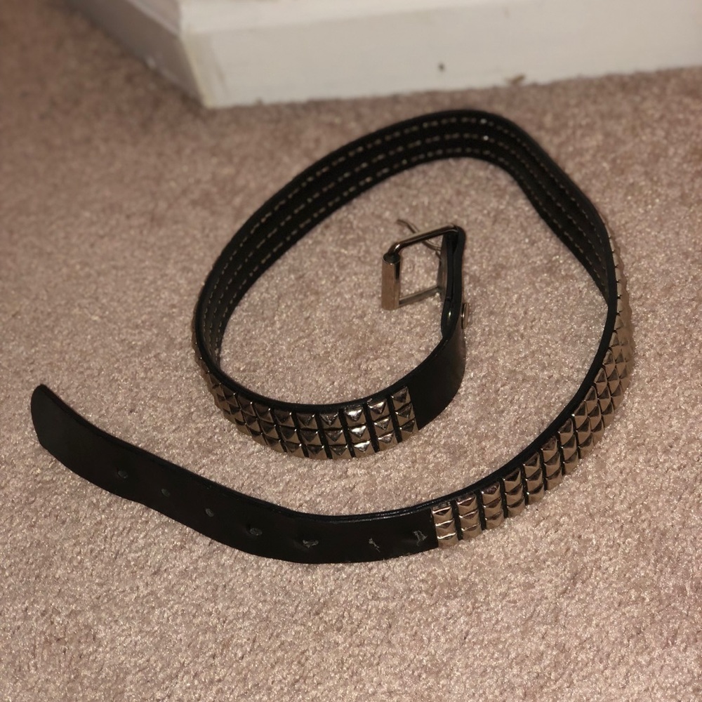 Black silver studded belt